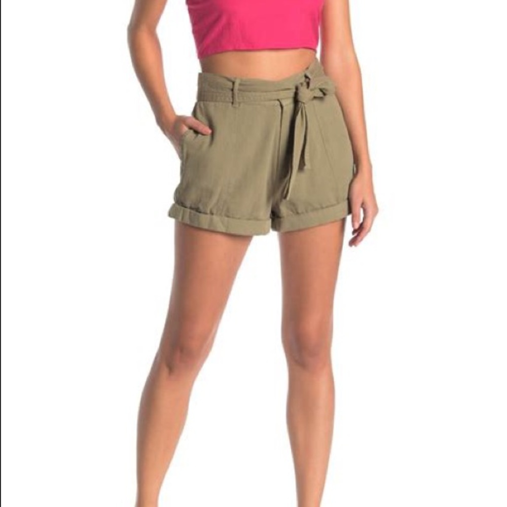 NWT-BILLABONG Day After Day Olive Tie Waist Shorts